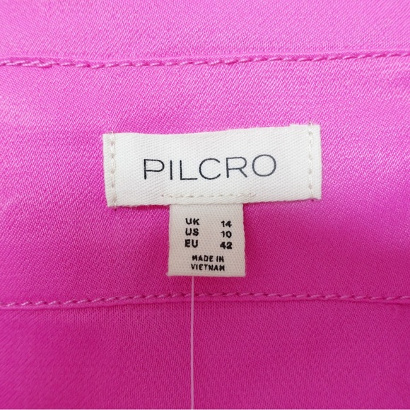 Anthropologie NWT - Pilcro Long-Sleeve Silky Mini Dress - pink rose, Size 10, - Picture 6 of 10